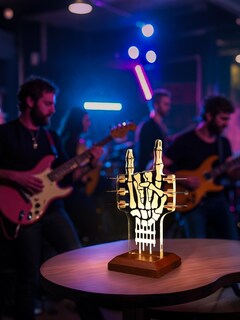 Foto 2 | Foto 2 | Soporte Para Púas De Guitarra Coolgift Mart Light Up Rock Skeleton Hands - Venta Internacional.