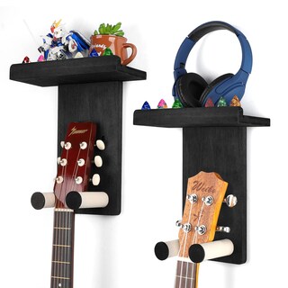 Foto 1 | Foto 1 | Colgador De Pared Para Guitarra Keebofly Paquete De 2 Con Soporte Para Púas Estante De Madera - Venta Internacional.