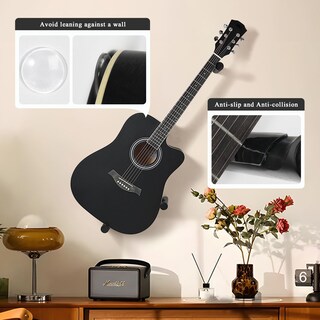 Foto 4 | Foto 4 | Soporte De Pared Para Guitarra Dazzlife Acoustic Horizontal De Madera Negro - Venta Internacional.