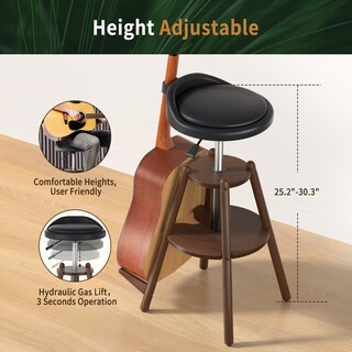 Foto 4 | Foto 4 | Taburete De Guitarra Akitry De Madera Ajustable En Altura Con Correa - Venta Internacional.