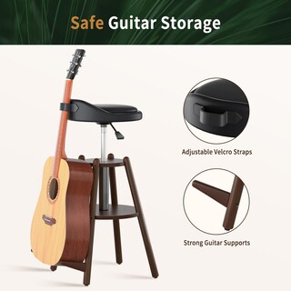 Foto 5 | Foto 5 | Taburete De Guitarra Akitry De Madera Ajustable En Altura Con Correa - Venta Internacional.