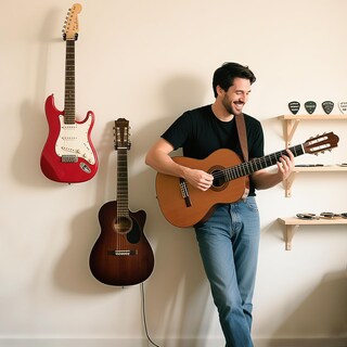 Foto 6 | Foto 6 | Soporte De Pared Para Guitarra Eléctrica Acústica Madera De Cebra En Forma De U - Venta Internacional.
