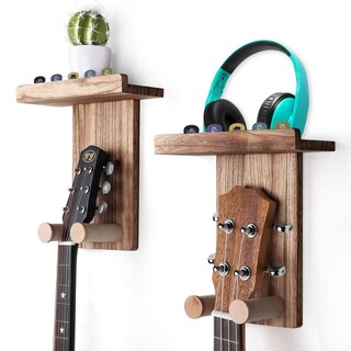Foto 1 | Foto 1 | Soporte De Pared Para Guitarra Keebofly Paquete De 2 Con Soporte Para Púas Estante De Madera - Venta Internacional.