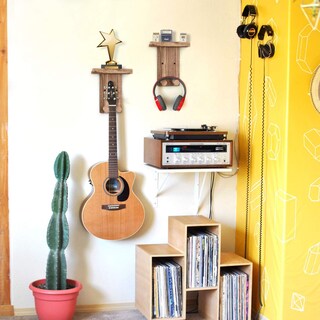 Foto 2 | Foto 2 | Soporte De Pared Para Guitarra Keebofly Paquete De 2 Con Soporte Para Púas Estante De Madera - Venta Internacional.