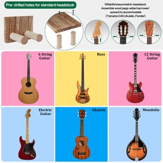 Foto 4 | Foto 4 | Soporte De Pared Para Guitarra Keebofly Paquete De 2 Con Soporte Para Púas Estante De Madera - Venta Internacional.
