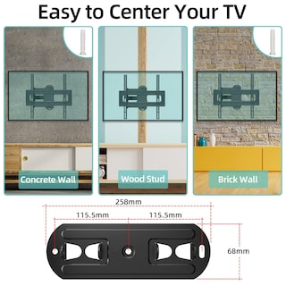 Foto 6 | Foto 6 | Soporte De Pared Para Tv Hcmounting Hc3402 Full Motion 26-60 Pulgadas 40 X 40 Cm - Venta Internacional.
