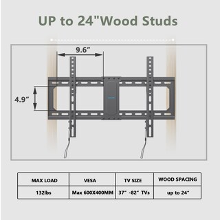Foto 4 | Foto 4 | Soporte De Pared Usx Star Fijo Para Televisores Vesa De 37 A 82 Pulgadas 600 X 400 Mm - Venta Internacional.