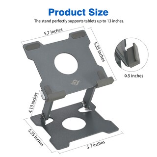 Foto 3 | Foto 3 | Soporte Para Tableta Kabcon Ajustable Portátil Para Ipad Color Gris - Venta Internacional.