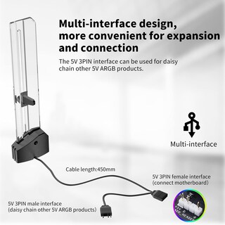 Foto 5 | Foto 5 | Gpu Brace Uphere Gh03argb Rgb Direccionable Con Altura Ajustable - Venta Internacional.