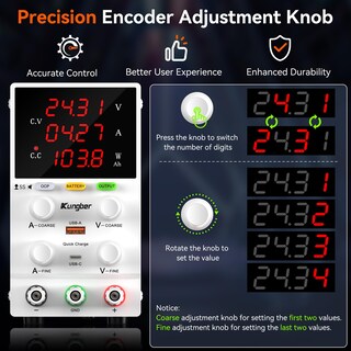 Foto 4 | Foto 4 | Fuente De Alimentación Dc Kungber Sps1203w 120v 3a Con Carga Inteligente - Venta Internacional.