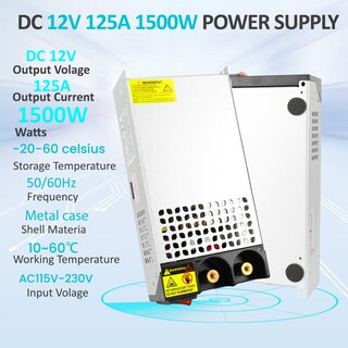 Foto 5 | Foto 5 | Fuente De Alimentación Nuofuwei Dc 12v 125a 1500w 110v Ac A 12v Dc - Venta Internacional.
