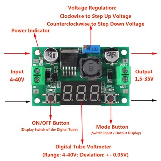Foto 3 | Foto 3 | Módulo De Conversión De Potencia Dc-dc Step Down Buck Lm2596 Con Voltímetro - Venta Internacional.