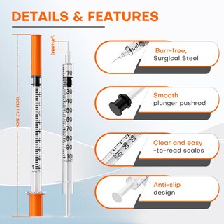 Foto 4 | Foto 4 | Jeringas Med Needle U-100 De 1 Ml/cc Con 31 G 1/4 Pulgadas (6 Mm) Paquete De 25 - Venta Internacional.