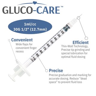 Foto 3 | Foto 3 | Jeringas Gluco-care De 1 Ml/cc 30 G X 1/2 Pulgadas (12 7 Mm) Color Naranja 100 Unidades Por Caja - Venta Internacional.