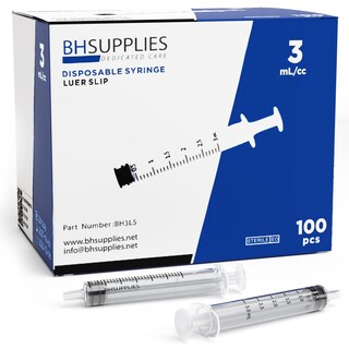 Foto 1 | Foto 1 | Jeringa Bh Supplies Luer Slip Tip 3 Ml (sin Aguja) X100 - Venta Internacional.