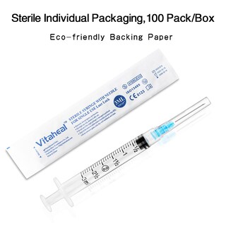 Foto 5 | Foto 5 | Jeringas Luer Lock De 3 Ml Con Aguja 23 G Y 1 Cm 100 Unidades Vitaheal - Venta Internacional.