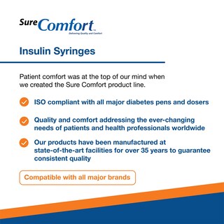 Foto 2 | Foto 2 | Jeringas De Insulina Surecomfort U-100 31 G X 6 Mm 0 5 Ml Caja De 100 - Venta Internacional.