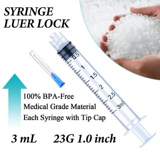 Foto 2 | Foto 2 | Jeringa Desechable De 3 Ml Con Aguja 23 G 1 Cm Paquete De 100 - Venta Internacional.