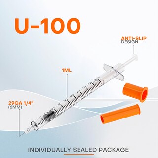 Foto 3 | Foto 3 | Jeringas De Laboratorio Med Needle U-100 De 1 Ml/cc Con Aguja De 29 G Y 6 Mm X100 - Venta Internacional.
