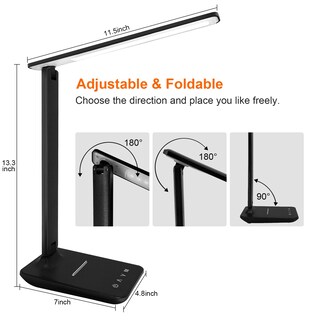 Foto 5 | Foto 5 | Lámpara Led De Escritorio Karidi Regulable Para Lectura Con Puerto Usb Color Negro - Venta Internacional.