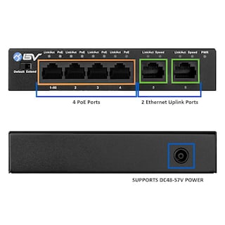 Foto 2 | Foto 2 | Conmutador Poe+ Bv-tech De 6 Puertos (4 Puertos Poe+/2 Ethernet Uplink) - Venta Internacional.
