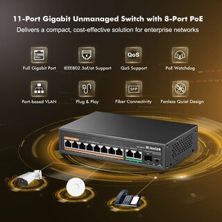 Foto 2 | Foto 2 | Conmutador Poe Mokerlink Gigabit De 11 Puertos Con 8 Poe+ Y 2 Uplink - Venta Internacional.