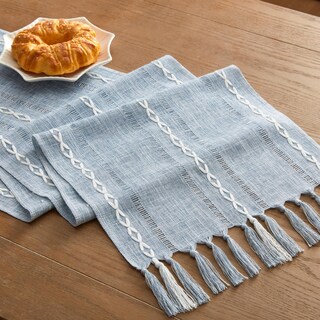 Foto 7 | Foto 7 | Camino De Mesa Yzjzeds Con Dobladillo Azul Granjero 33 X 122 Cm - Venta Internacional.