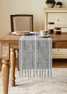 Foto 2 | Foto 2 | Camino De Mesa Yzjzeds Con Dobladillo De Granja Color Carbón 33 X 183 Cm - Venta Internacional.