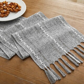 Foto 7 | Foto 7 | Camino De Mesa Yzjzeds Con Dobladillo De Granja Color Carbón 33 X 183 Cm - Venta Internacional.