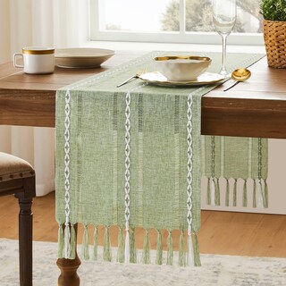 Foto 1 | Foto 1 | Camino De Mesa Yzjzeds Con Dobladillo De Granja Verde Salvia 33 X 152 Cm - Venta Internacional.