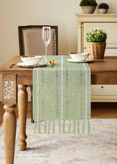 Foto 2 | Foto 2 | Camino De Mesa Yzjzeds Con Dobladillo De Granja Verde Salvia 33 X 183 Cm - Venta Internacional.