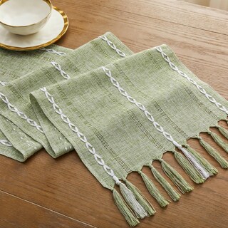 Foto 7 | Foto 7 | Camino De Mesa Yzjzeds Con Dobladillo De Granja Verde Salvia 33 X 229 Cm - Venta Internacional.