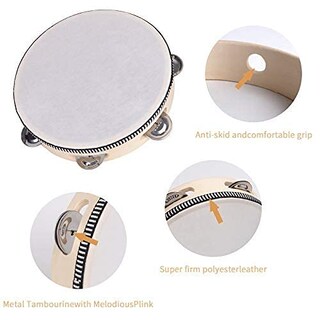 Foto 3 | Foto 3 | Tambourine Dreokee Tambourine De Madera Para Tambor Portátil De 10 Pulgadas - Venta Internacional.