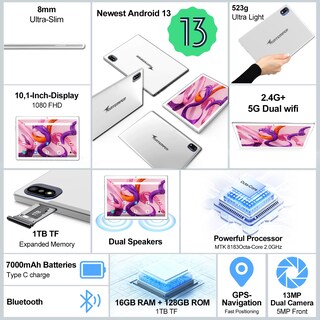 Foto 2 | Foto 2 | Tableta Antemper 2025 Android 13 10 1'' 16 Gb De Ram+128 Gb De Rom - Venta Internacional.