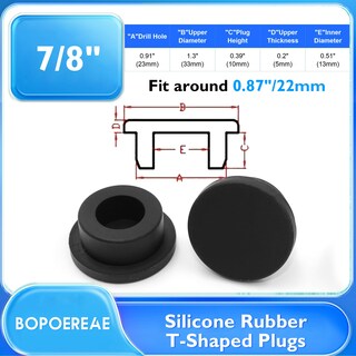 Foto 2 | Foto 2 | Tapones De Goma Boporeae En Forma De T Para Orificios Redondos De 22 A 23 Mm X 11 Mm Color Negro - Venta Internacional.