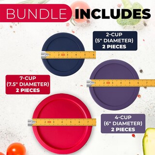 Foto 3 | Foto 3 | Tapas De Repuesto Para Recipientes Pyrex Redondos De Vidrio Y Plástico Para Alimentos - Venta Internacional.