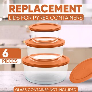 Foto 3 | Foto 3 | Tapas De Repuesto Para Recipientes Pyrex De 2/4/7 Tazas (6 Unidades) Color Naranja - Venta Internacional.