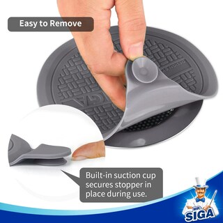 Foto 3 | Foto 3 | Tapón De Desagüe Mr.siga Silicona 5 1 Cm De Diámetro Gris Paquete De 3 - Venta Internacional.