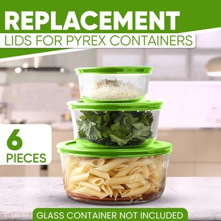 Foto 2 | Foto 2 | Tapas De Repuesto Para Recipientes Pyrex De 2/4/7 Tazas (verdes) (6 Unidades) - Venta Internacional.
