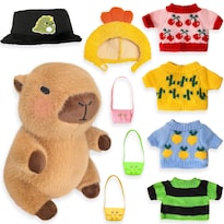 Peluche Kireidane Capybara Con 9 Prendas Y Accesorios De 26 Cm - Venta Internacional.