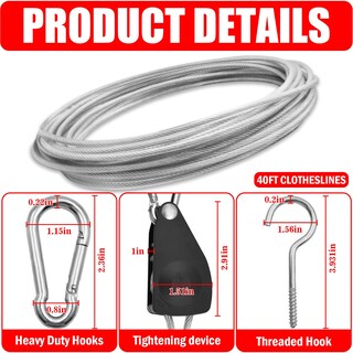 Foto 3 | Foto 3 | Clothes Line Vivboo 12 M Revestimiento De Pvc Para Exteriores Muy Resistente - Venta Internacional.