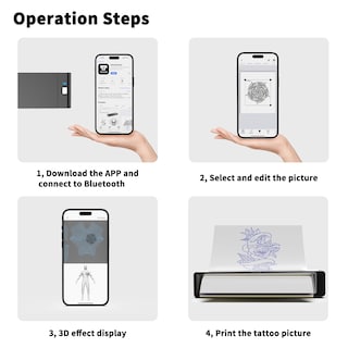 Foto 4 | Foto 4 | Impresora De Plantillas De Tatuajes Wormhole N202007 Bluetooth 2500 Mah - Venta Internacional.