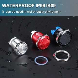 Foto 5 | Foto 5 | Interruptor Pulsador Dmwd De 19 Mm Con Cierre Impermeable Ip66 5a - Venta Internacional.