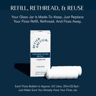 Foto 6 | Foto 6 | Frasco De Vidrio Recargable Natural Better & Better De Hilo Dental - Venta Internacional.