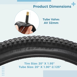 Foto 6 | Foto 6 | Neumáticos Y Tubos Para Bicicletas De Montaña De 20 X 1 95 Pulgadas Con Válvula Av De 32 Mm - Venta Internacional.