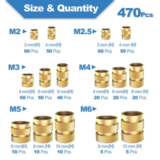 Foto 2 | Foto 2 | Insertos Roscados Duramedal  470 Piezas  Inserto Térmico De Latón M2-m6 - Venta Internacional.