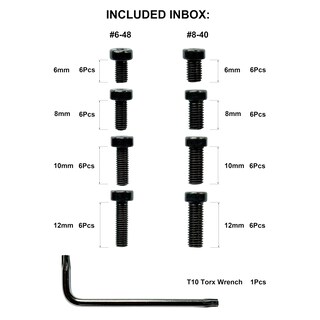 Foto 3 | Foto 3 | Juego De Tornillos Kemifon #6 -48 Y #8 -40 De Cabeza Estándar Torx T10 6 Unidades - Venta Internacional.