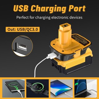 Foto 6 | Foto 6 | Adaptador De Batería Kzreect Dm18d Para Dewalt De 18 V A 20 V Con Usb - Venta Internacional.
