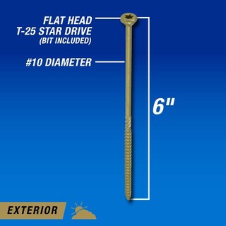Foto 5 | Foto 6 | Tornillos Para Madera Power Pro 1/4 Keg 10x6 Con Broca T25 Star - Venta Internacional.