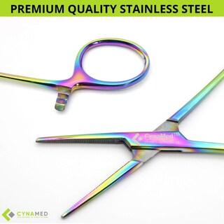 Foto 5 | Foto 5 | Pinzas Cynamed Artzone Hemostat De Acero Inoxidable Con Forma De Arcoíris 13 Cm - Venta Internacional.